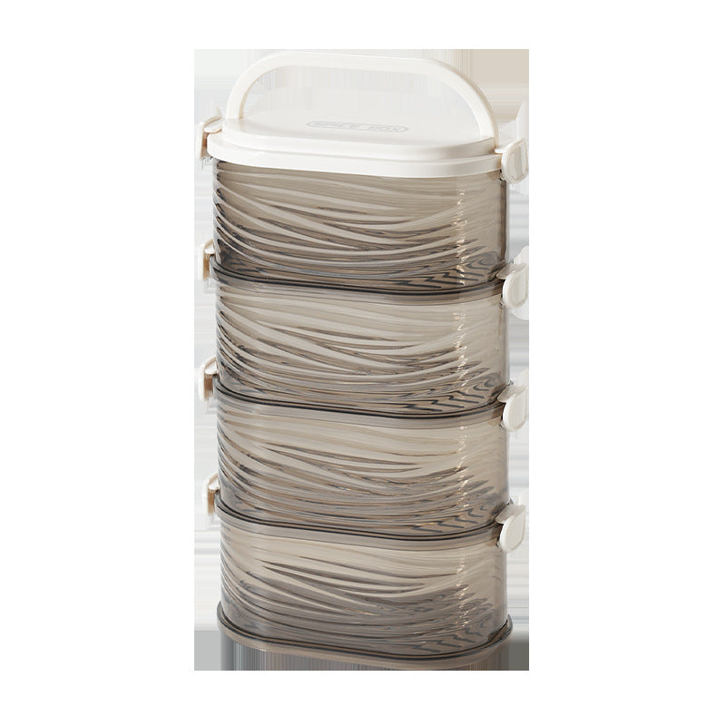 Living room grid sealed tank scented tea storage box multi-layer grain tank storage tank dry goods transparent storage tank with lid