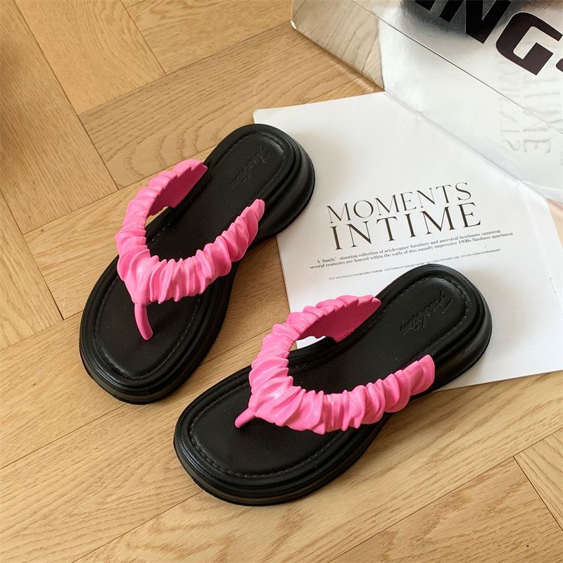 Y2 star flip-flops women's outerwear summer thick sole non-slip heightened flip-flops women's 2024new arrivaleasiest for matchfashion slippers