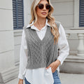 Fashion cross-border export new women's clothing  independent station v-neck loose outer vest vest waistcoat sweater
