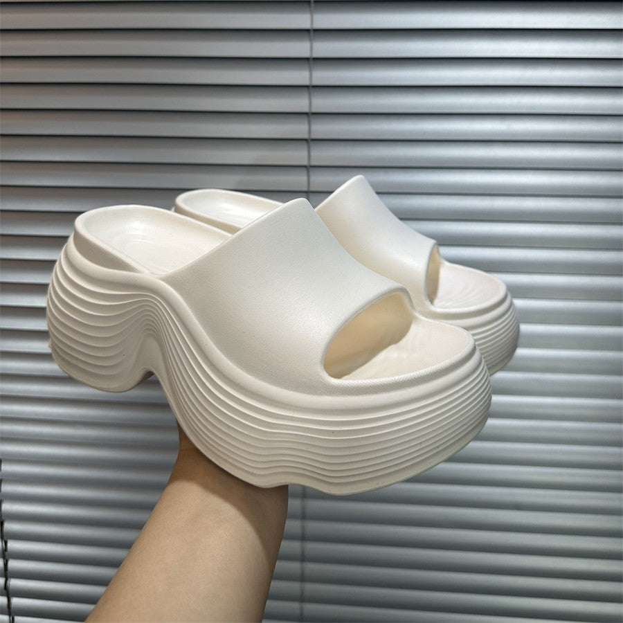 Thick sole thick heel slippers for women summer outwearthick sole shit feeling 2025new arrivalsummer popular beach sandals