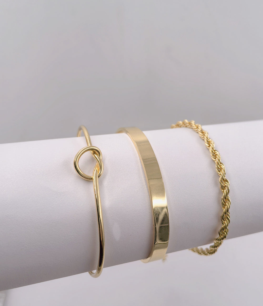 European and american cross-border fashion minimalist stainless steel heart knot bangle geometric claw chain tennis chain women's bracelet