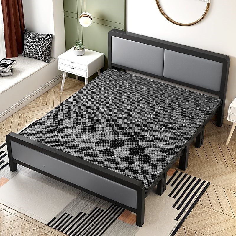 Folding bedfor homedouble iron frame bed with mattress rental house simple bed hard bed office lunch break bed single
