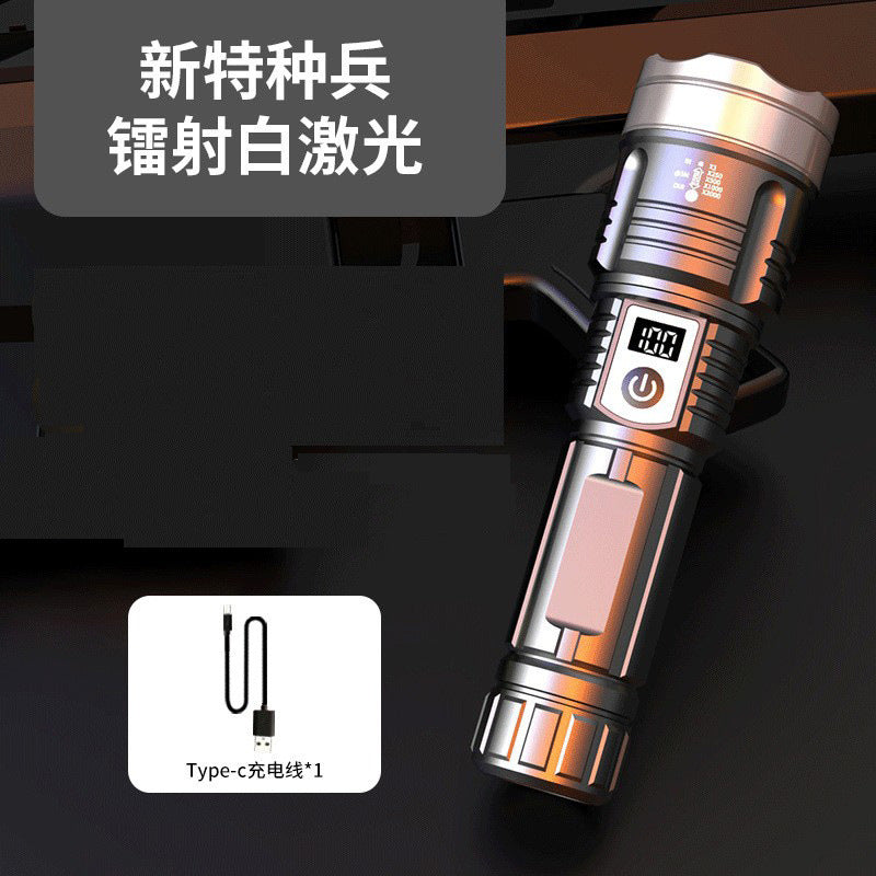 Cross-border wholesale strong light digital display flashlight remote telescopic focusing high power outdoor handheld household flashlight