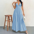 European and american cross-border women's beach vacation sexy elegant dress  summer new style spaghetti strap beach maxi dress
