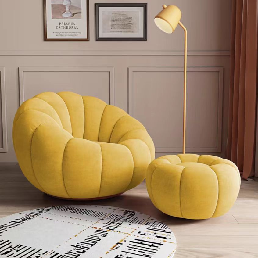 Lazy sofa can lie down and sleep casual chair balcony popular tatami bedroom single pumpkin small sofa cream