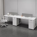 Customizable office desk and chair set - modern minimalist design for 4-seat workstations, partitioned cubicles, and individual desks
