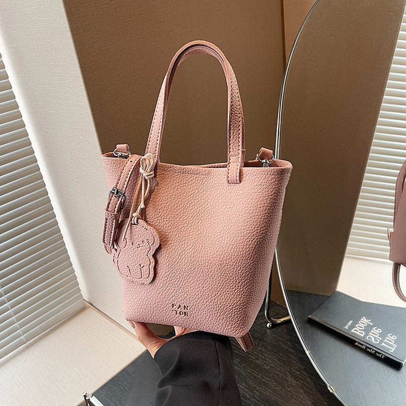 Cross-border simple casual portable bucket bag women's 2025 new fashion shoulder bag commuter versatile messenger bag