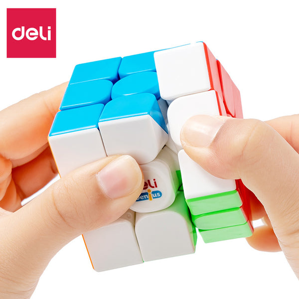 Deli 74502 Third Order Rubik's Cube Beginner Children's Competition Smooth Student Educational Toy Set Rubik's Cube