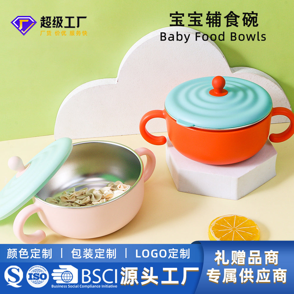 Customizable baby food grinding bowl, baby food bowl, children's suction bowl, maternity and infant products, portable baby food bowl
