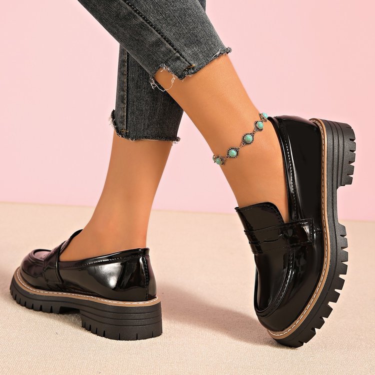 autumn new arrival: thick-soled loafers for cross-border e-commerce. plus sizes available. 0.5cm difference tolerable. wholesale options available. dropshipping to  and