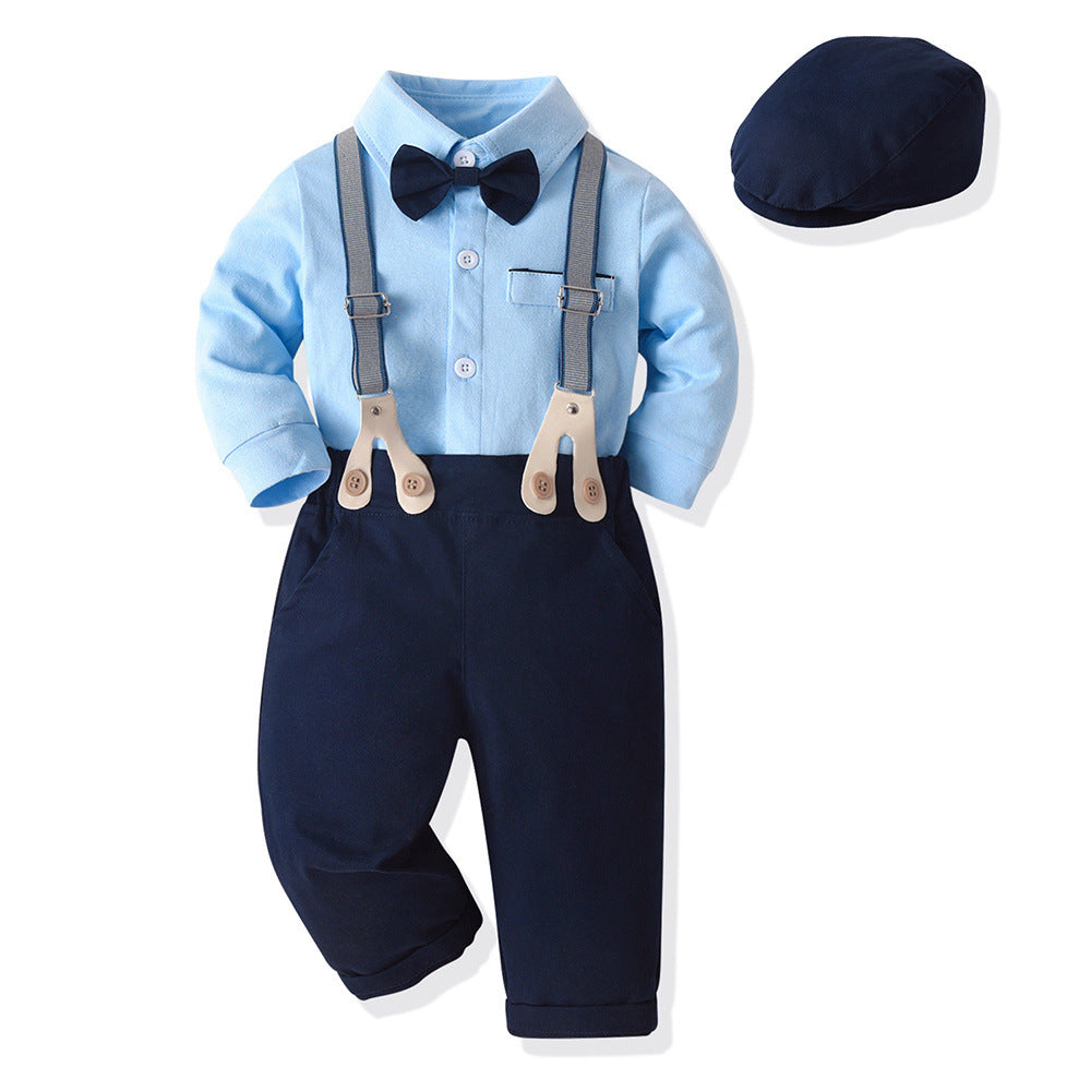 Boyssuitspring style baby overalls knittingoutwear little master gentleman dress baby suit clothes