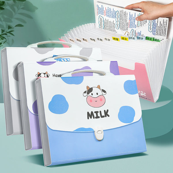 Organ bag female simple multi-layer large-capacity portable folder student test paper sorting classification waterproof information bag