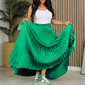 D3236 independent station export women's clothing new arrivalplus size mid-high waist pleated skirt large skirt european and american long skirt
