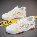 Men's winter breathable white mesh sneakers - trendy, versatile, casual athletic shoes
