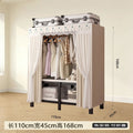 Foldable wardrobe - no assembly required, easy home use, bedroom steel frame, reinforced steel pipes, thickened, durable clothes rack for rental properties