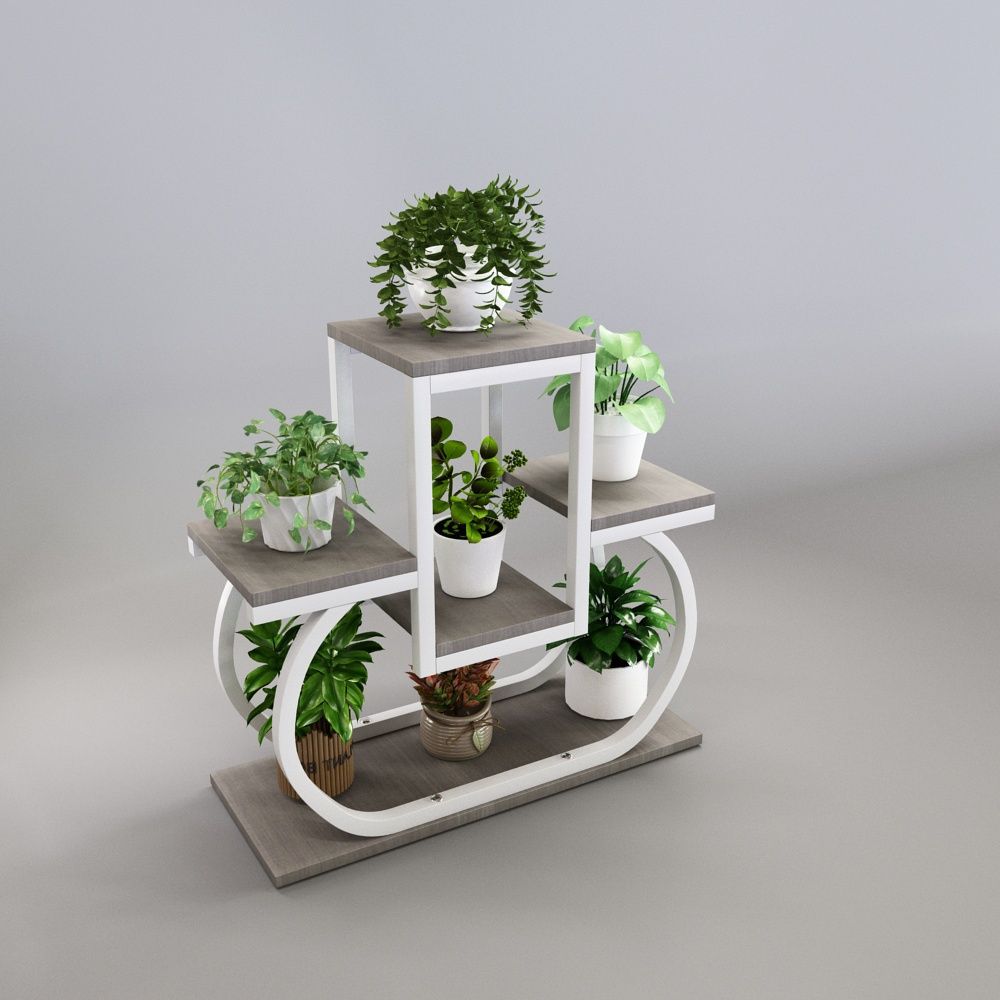 Wrought iron flower stand indoor for home balcony bay window storage living room creative succulent pothos floor-standing thickened flower stand flower pot