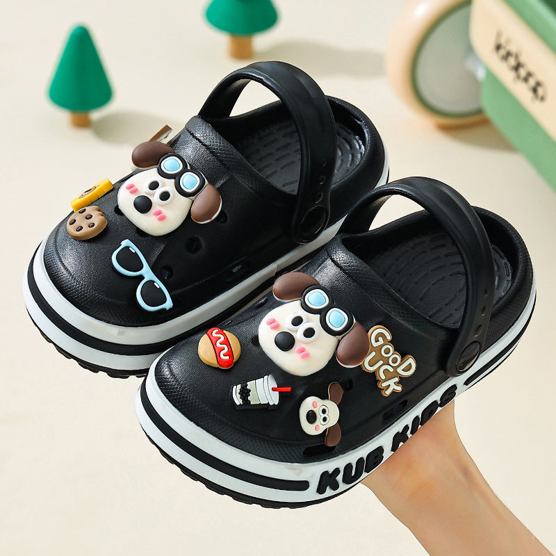 Kids slippers boys and girls summer baby clogs eva soft bottom indoor beach shoes children's sandals river tracing