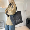 Autumn winter large-capacity leopard print bag for women korean style canvas bag ins shopping basket bag large-capacity tote bag