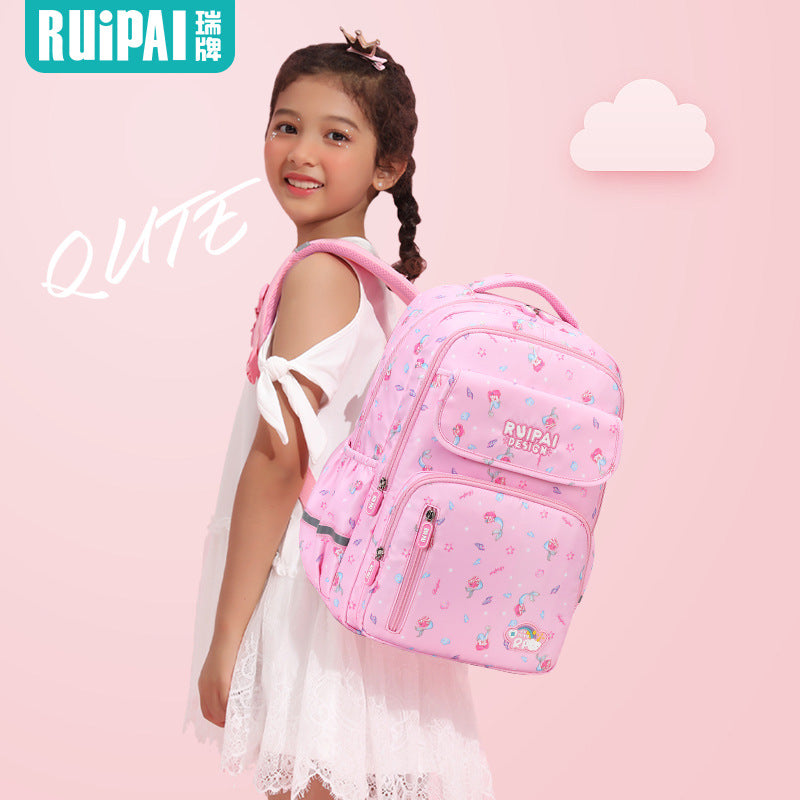 School bags for girls, primary school students, grades one, two, three to six, ultra-light weight reduction, large-capacity girls and children's school bags wholesale