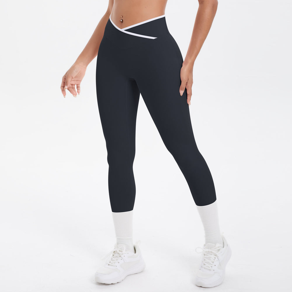 new color block criss-cross fitted brushed high-stretch yoga set - 5-piece running, fitness, and breathable training outfit