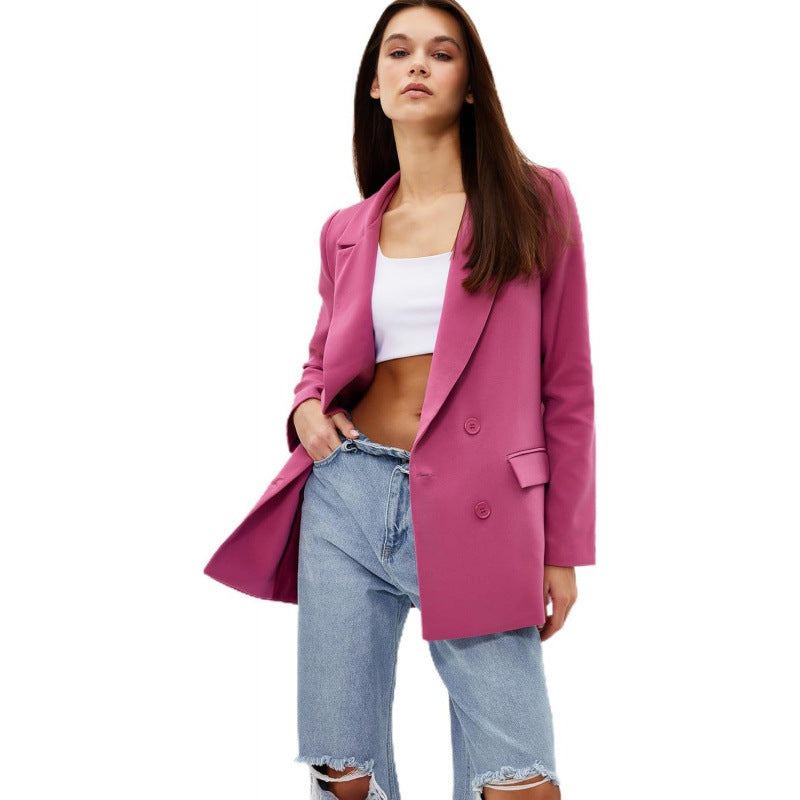 Amazon european and american minimalist casual long-sleeve blazer for women,  spring new arrival, stylish and elegant top