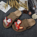 2026 cute smiling horse family wear cartoon birkenstock shoes women's fashion middle and big children birkenstock outwear toe-cap half slippers