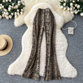 Fashionins wear sexycasual bootcut pants for women autum stretch tight slimming look hip-covering leopard print sweatpants