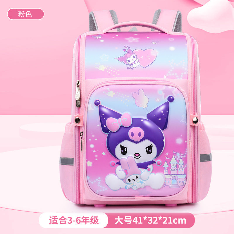 2025 cartoon elementary school backpack - grades 1-6, large capacity, weight-reducing, spine-protecting space backpack for boys and girls