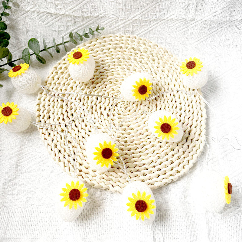 2025 new Easter egg light led lights flash string sunflower cotton thread ball egg-shaped cartoon atmosphere light