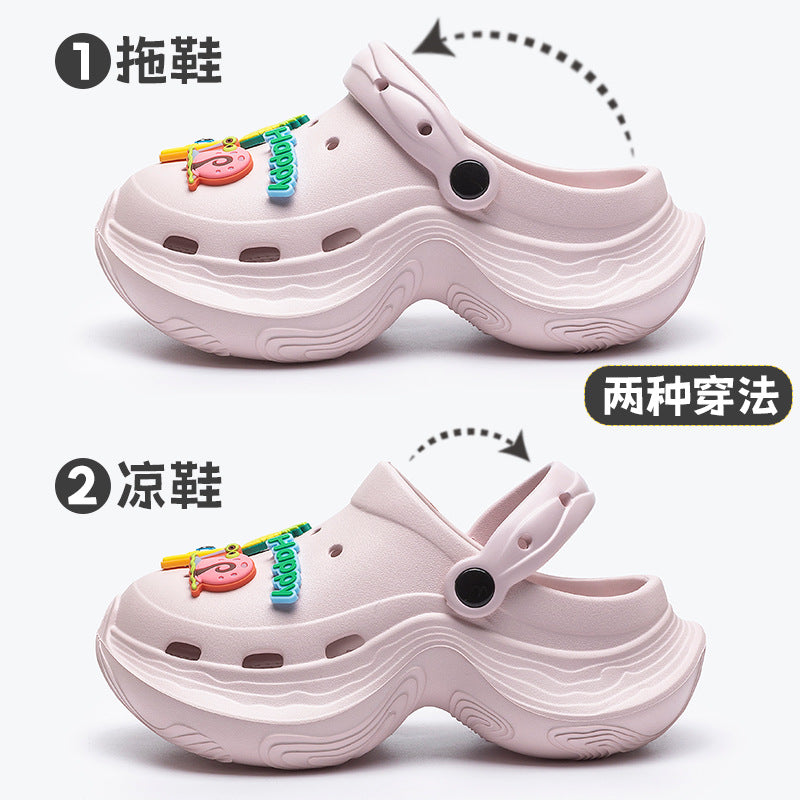 Spongebob women's clogs - summer outdoor thick-soled adult sandals - non-slip beach shoes with closed toe