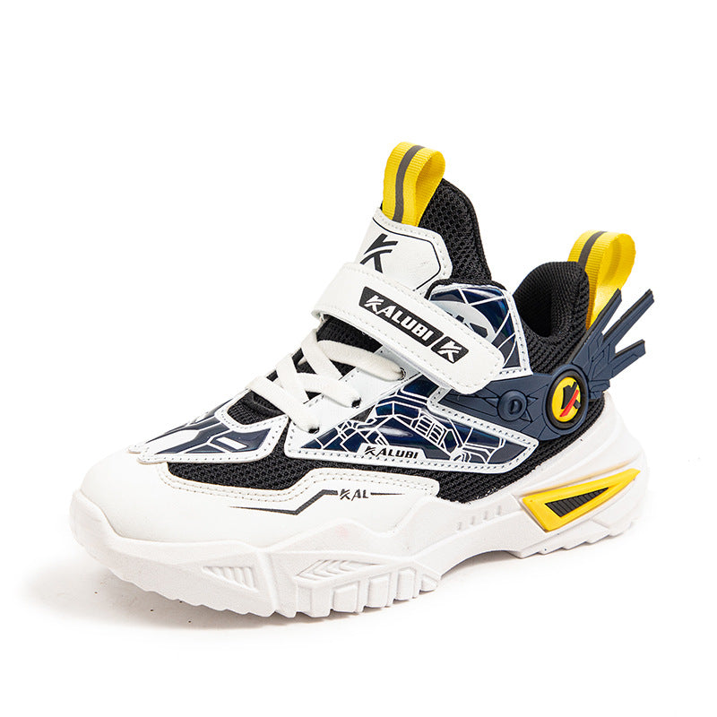 儿童运动鞋春秋休闲网面帅气小男孩软底跑步鞋百搭女童新款魔术贴