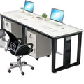 Single person office computer desk - minimalist modern office employee workstation desk and chair set - home office desk - simple executive desk