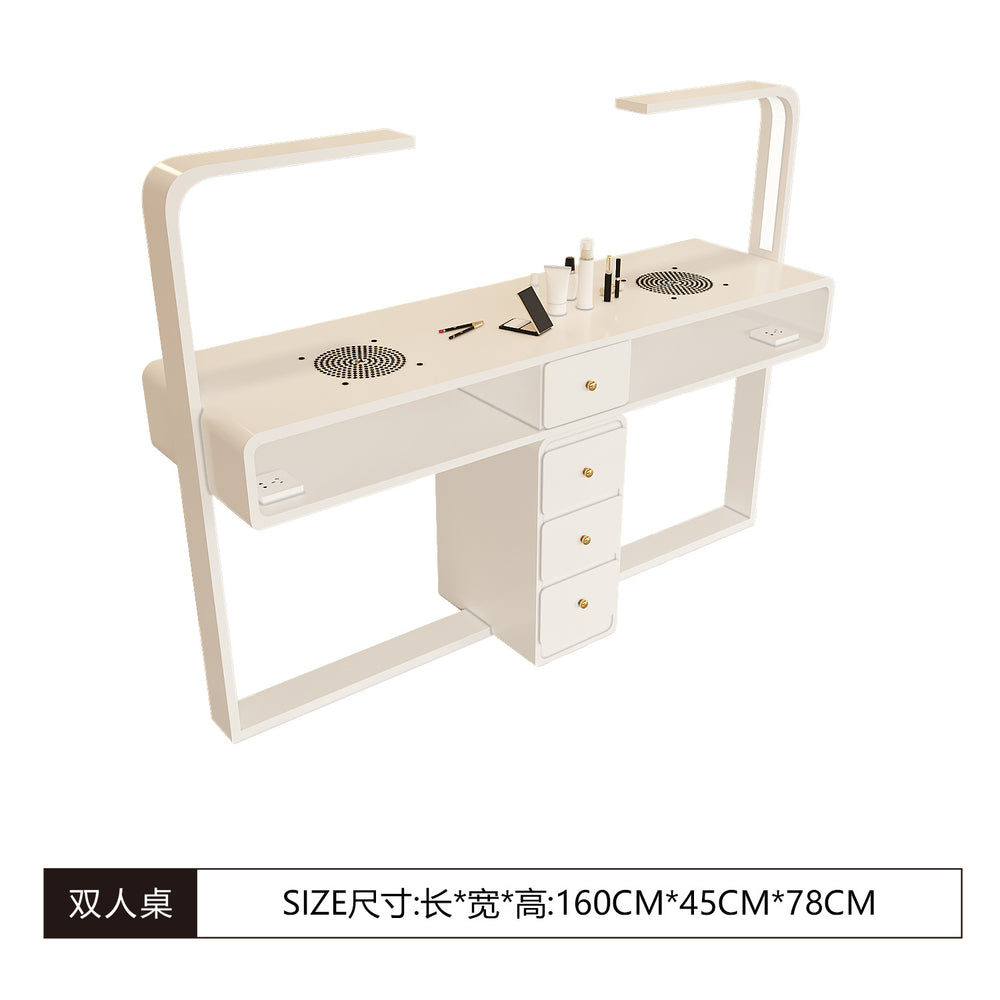 Manufacturer's new arrival porcelain-free manicure table with marble tabletop, dust-proof with vacuum cleaner socket, manicure table and chair set