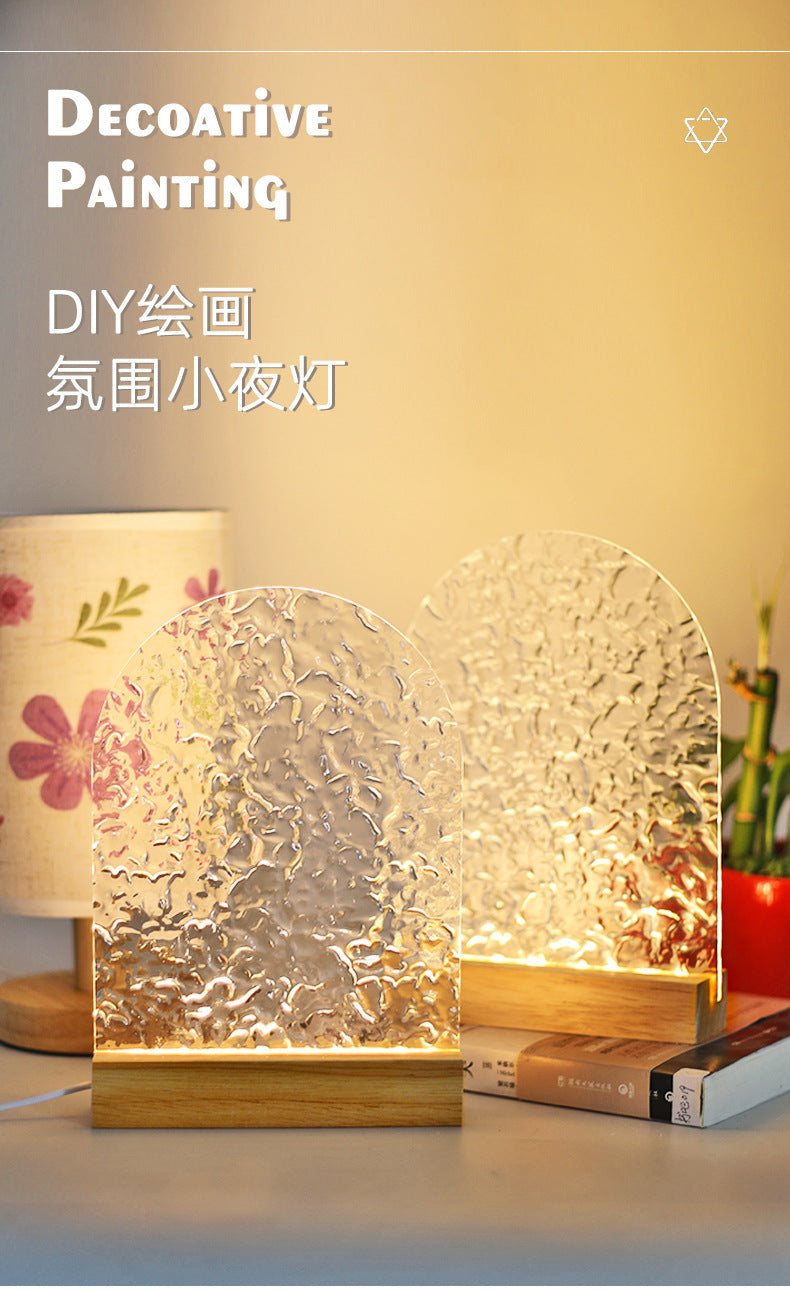 Water ripple glass drawing board tulip night light girlfriend birthday gift acrylic DIY ambient light