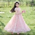 Girldressprintingfloralsprincess skirt long skirt forest style pastoral chiffon waist slimming lookkids skirt lady