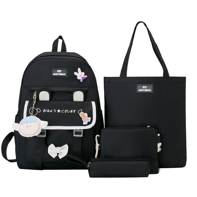 New primary and secondary school schoolbag cute male backpack Korean version backpack female cartoon schoolbag large capacity backpack
