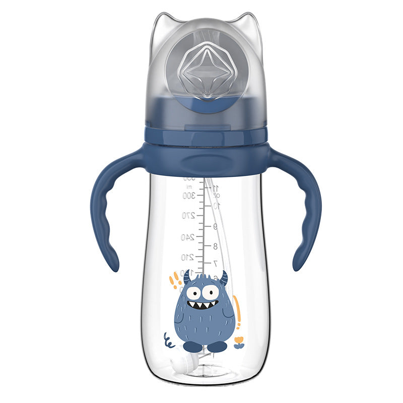 English boxed baby bottle anti-drop and leak-proof wide diameter pp bottle with handle anti-choking and anti-flatulence bottle wholesale