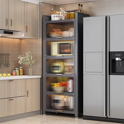 Kitchen floor-standing multi-layer storage rack storage cabinet multi-functional cabinet pot rack cupboard sandwich style sideboard