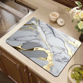 Marble diatom mud kitchen drainage mat dining table heat insulation oven mitts mat bowl and plate drying mat countertop absorbent mat