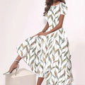 2024 european and american cross-border spring/summer new digital print round neck dress