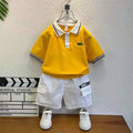 boys' short-sleeve t-shirt summer kids' half-sleeve top trendy cool boy's outfit baby casual two-piece set