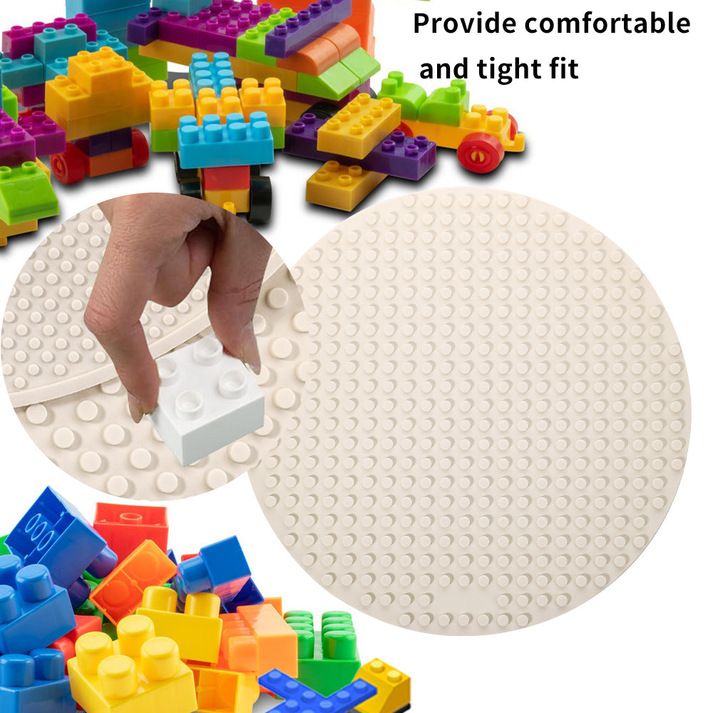 Manufacturer creative children's educational silicone building block mat soundtrack paste size particles double-sided silicone building block toys