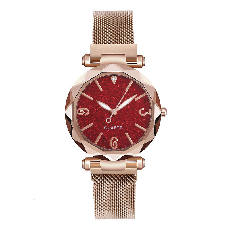 Ready-to-ship wholesale starry sky watches, women's quartz watches with magnetic strap – one-piece dropshipping available