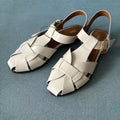 Za2025 korean style woven flat roman sandals women's summer new collection closed-toe back strap ladies sandals