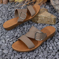 Women's plus size open-toe sandals with metal buckle strap - new summer  collection for cross-border e-commerce