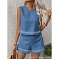 Women's summer casual outfit set - fashionable and minimalist ladies' vacation set - loose fit - new for