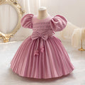 Export ready-made girl evening dress section cloth puff sleeve princess dress one year old dress flower girl