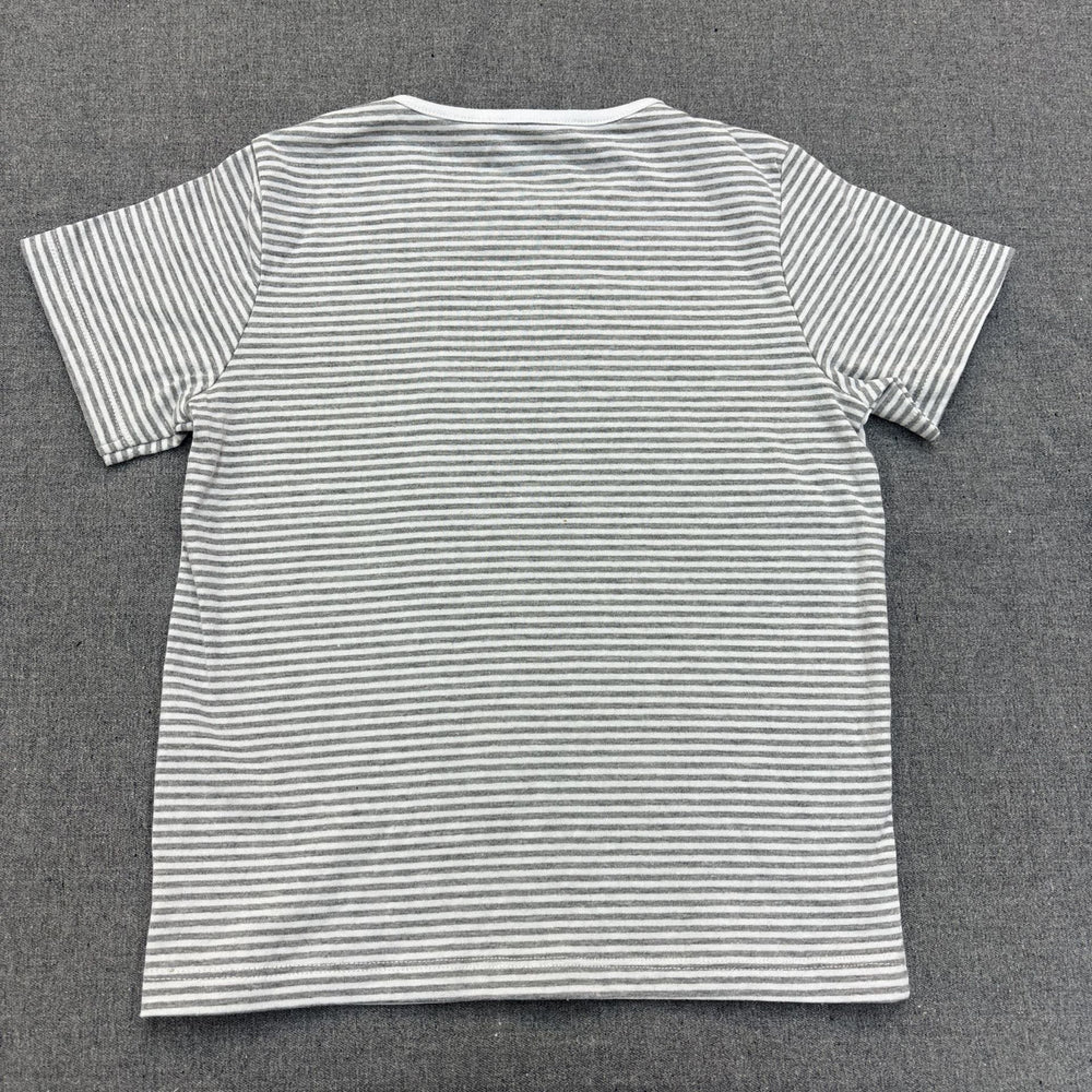 Infant & toddler striped short-sleeve t-shirt with magic fox & owl cartoon print - breathable, 100% cotton crew neck top