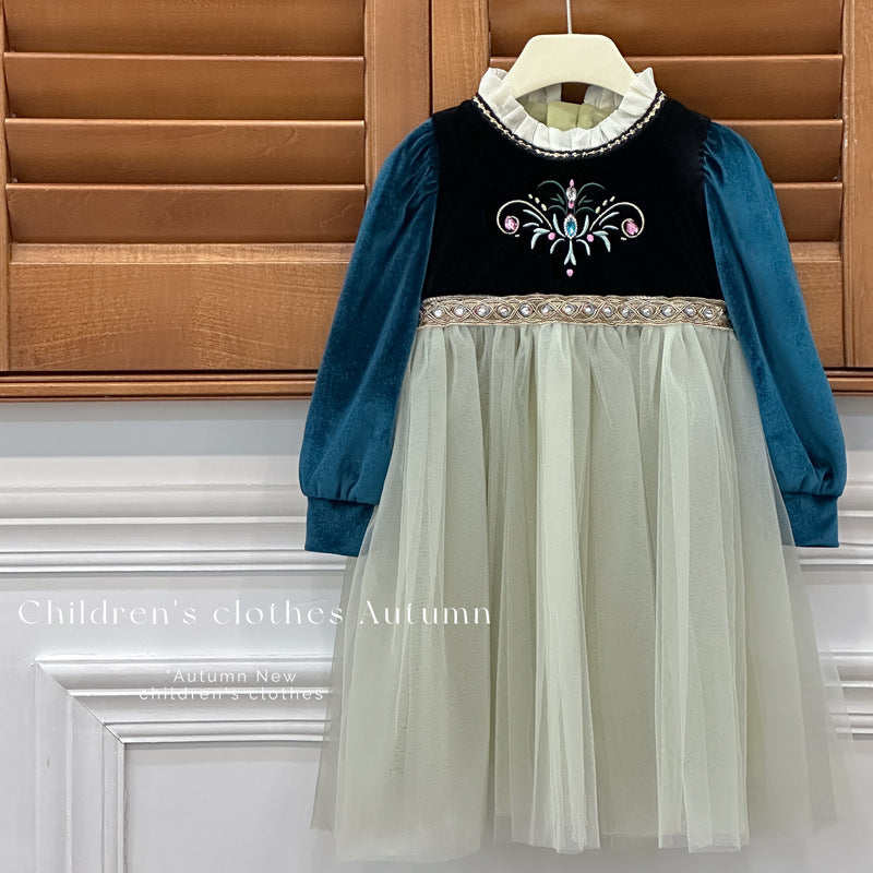 Customizable girls' dresses: new stylish baby girl birthday dresses, frozen queen anna princess dress