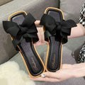 Influencer-approved, new square-toe, fairy-style bow sandals for women. perfect for summer wear, these wedge-heeled, fashionable, versatile, flat, and non-slip slides are a must-have